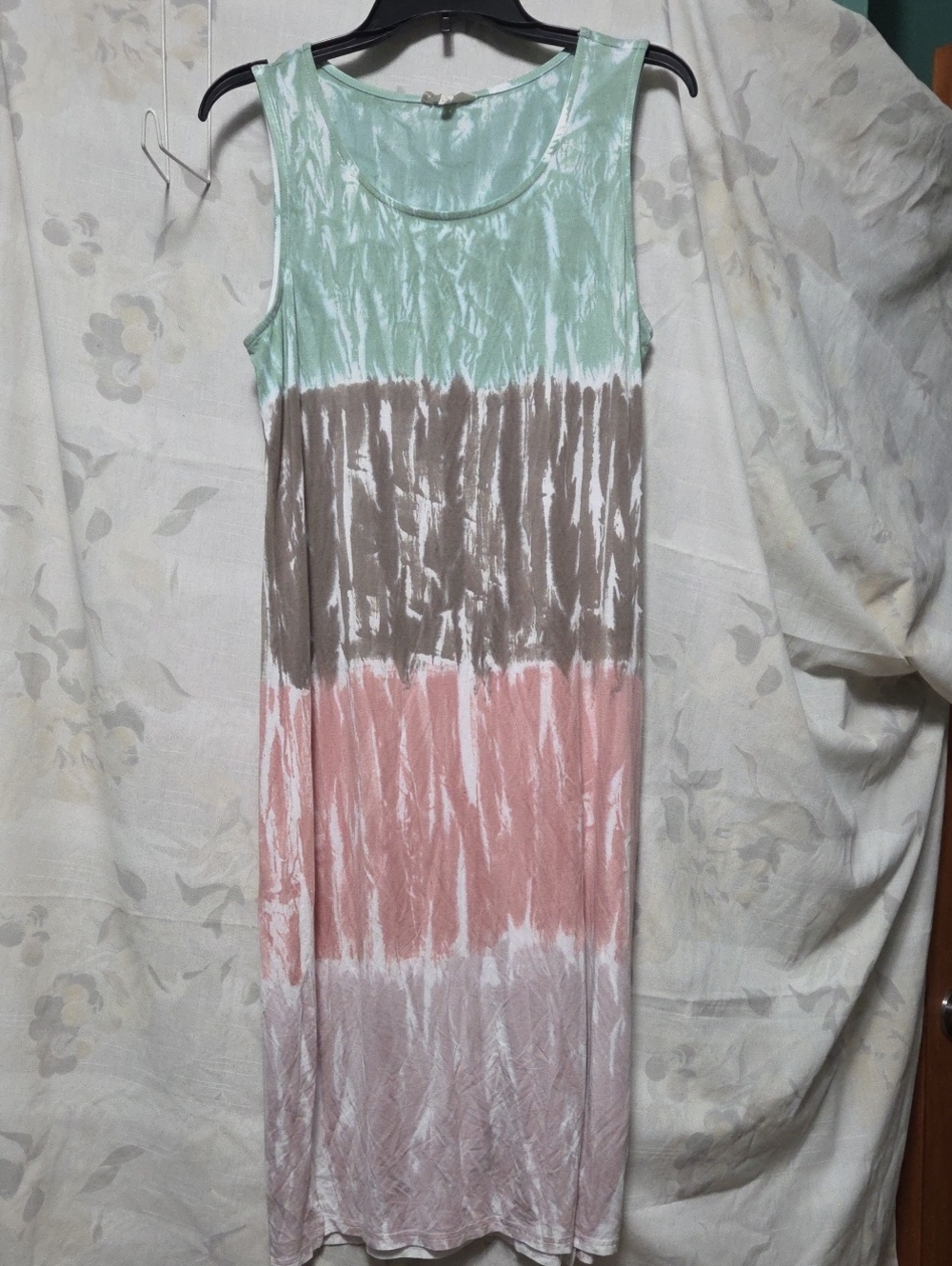 Mystree Mint, Taupe & Blush Sleeveless Maxi Dress